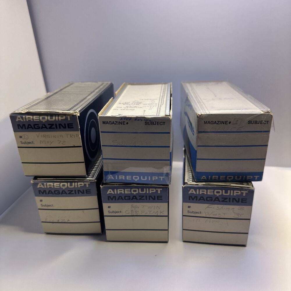 Vintage Lot Of 6 Airequipt 36 2x2 Automatic Slide Changer Magazines Made In USA